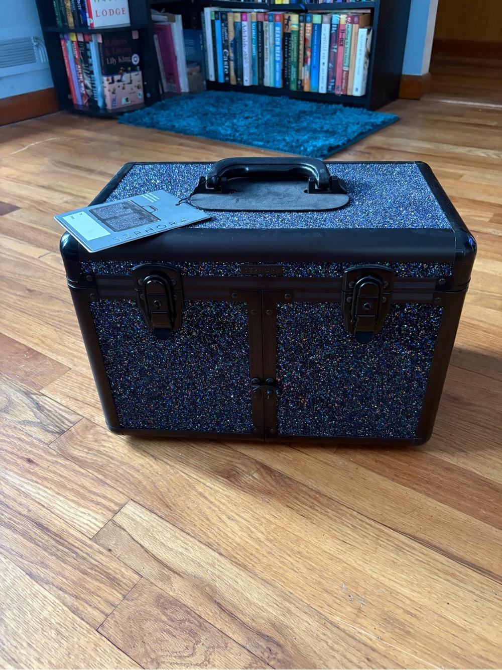 Sephora makeup large traincase Dark Rainbow sparkle glitter beautiful locks